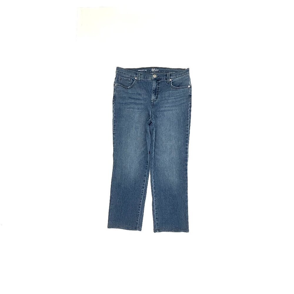 Style & Co Straight Leg Women'ss ize 12P Medium Wash Blue Denim Jeans